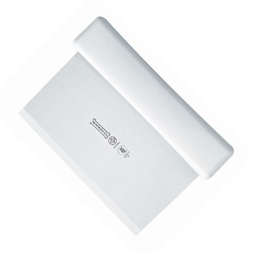 Mundial Scraper/Dough Cutter w/ White Handle - 6" x 3"