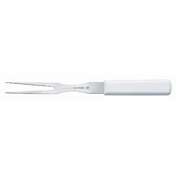Mundial Cook's Fork w/ White Plastic Handle - 12"