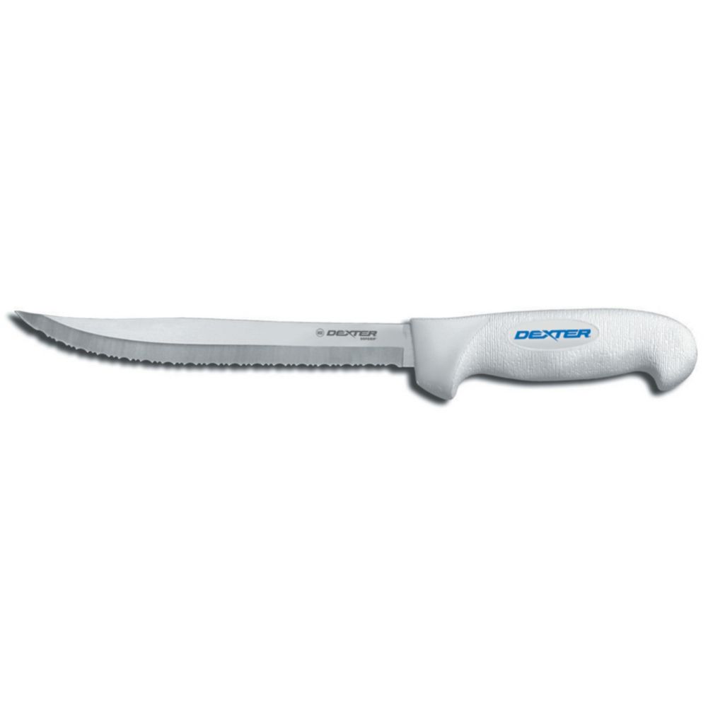 Dexter Russell SofGrip 8" Tiger Edge Slicer w/ White Handle