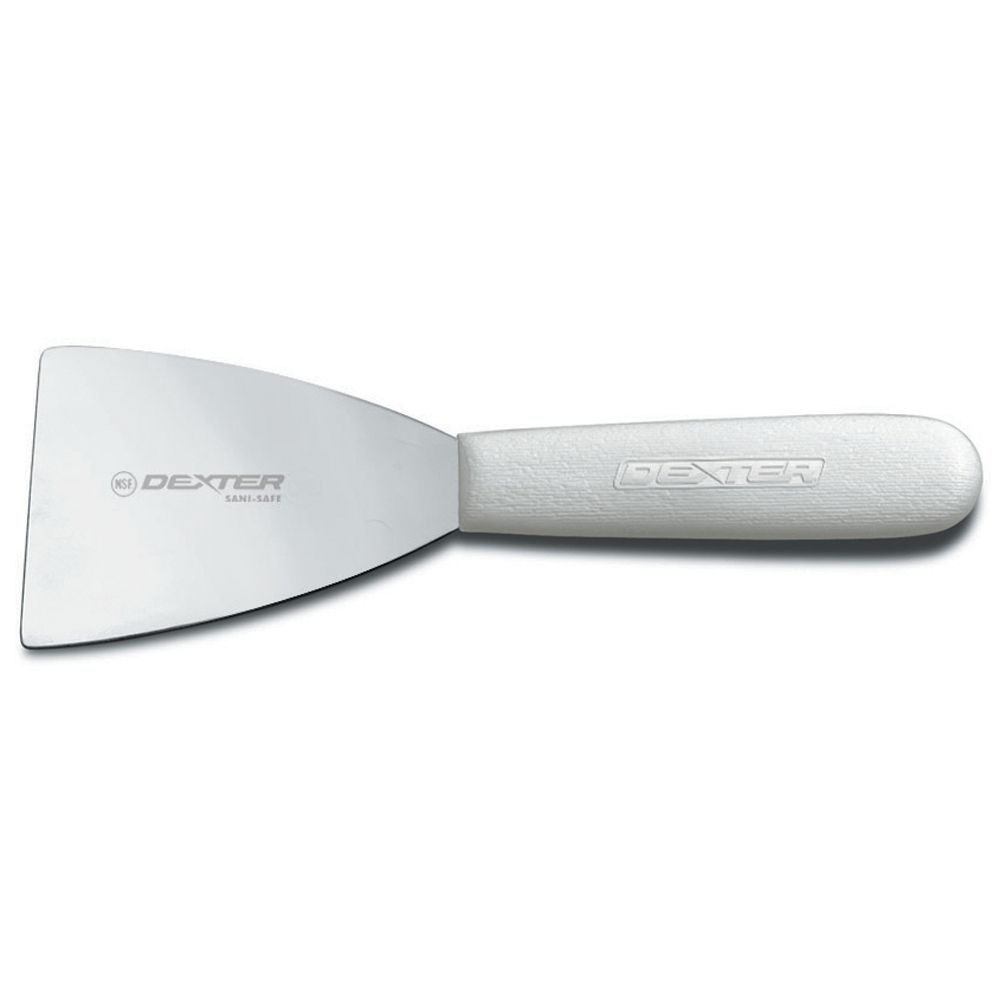 Dexter Russell Sani-Safe&reg; White Handle Stiff 3" Pan Scraper