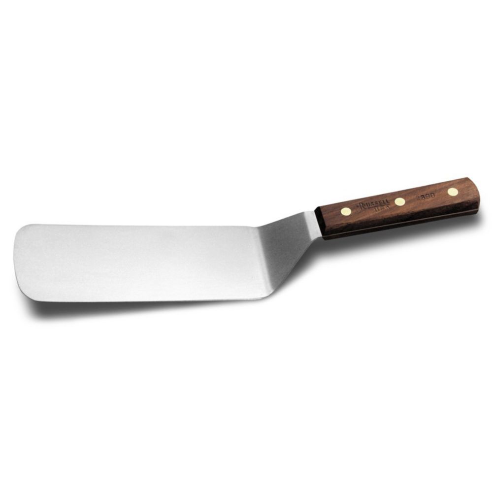 Dexter Russell Traditional 8 x 3" Wood Handle Cake / Steak Turner