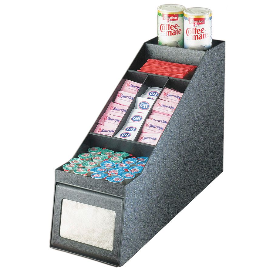 Cal-Mil&reg; In-Line Black Condiment/Napkin Stand