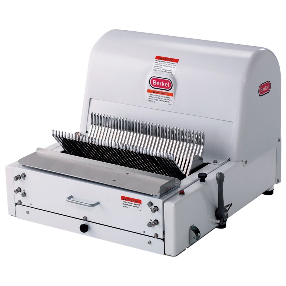 Berkel Painted White 3/8" Bread Slicer w/ 4" Extension Legs