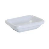 Tuxton&reg; 2 Oz. Porcelain White Rectangular Sauce Dish