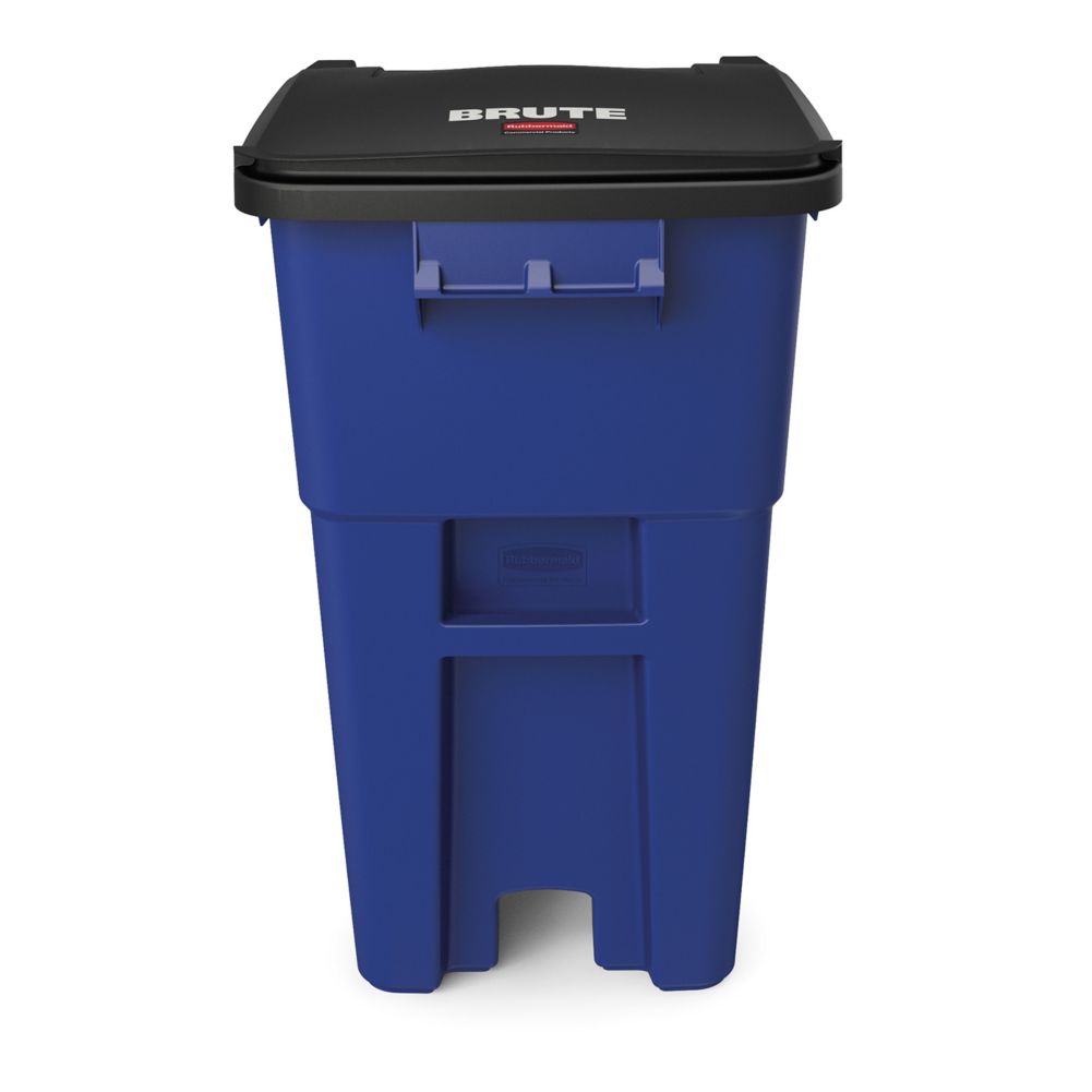 Rubbermaid BRUTE&reg; Blue 50 Gal Rollout Container w/ Lid