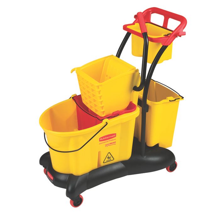 Rubbermaid WaveBrake&reg; Yellow 35 Qt Side Press Mop System Trolley