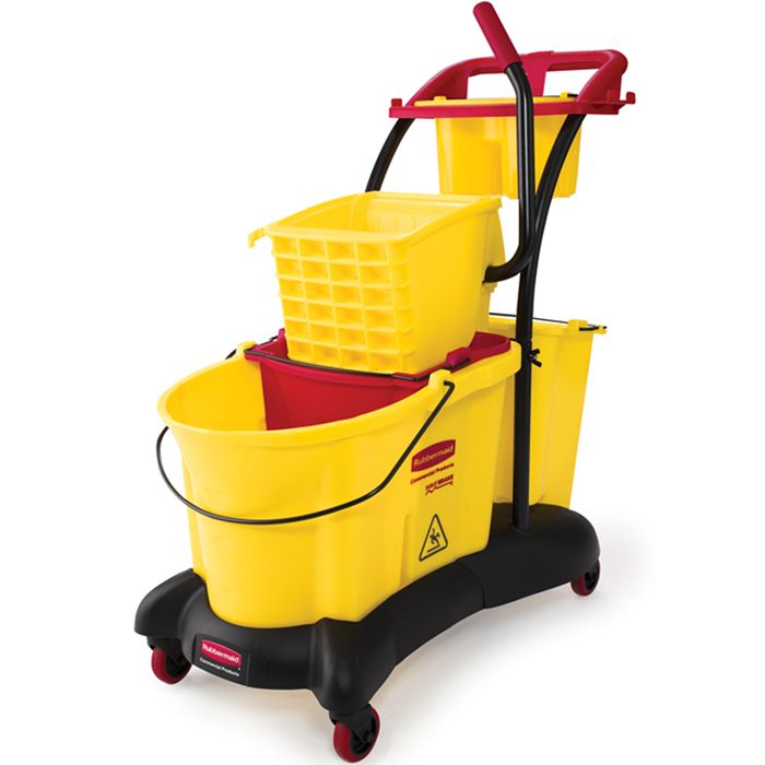 Rubbermaid WaveBrake&reg; Yellow 35 Qt Side Press Mop System Trolley