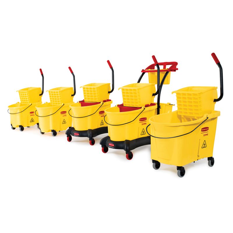 Rubbermaid WaveBrake&reg; Yellow 35 Qt Side Press Mop System Trolley