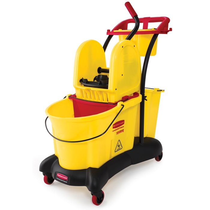 Rubbermaid WaveBrake&reg; Yellow 35 Qt Down Press Mop System Trolley