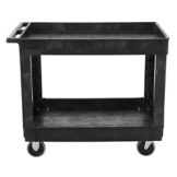 Rubbermaid Black 2-Shelf Utility Cart, 40" x 24"