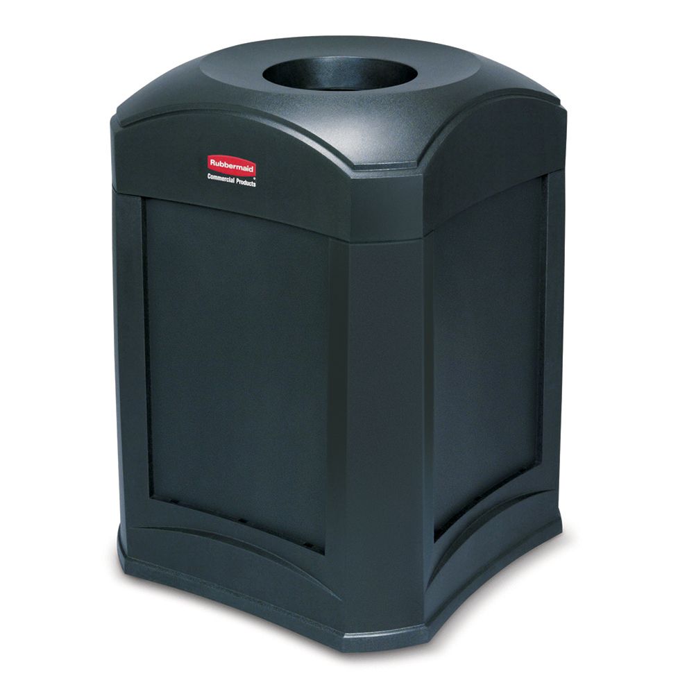 Rubbermaid Landmark Black Standard Funnel Top 35 gal Trash Container