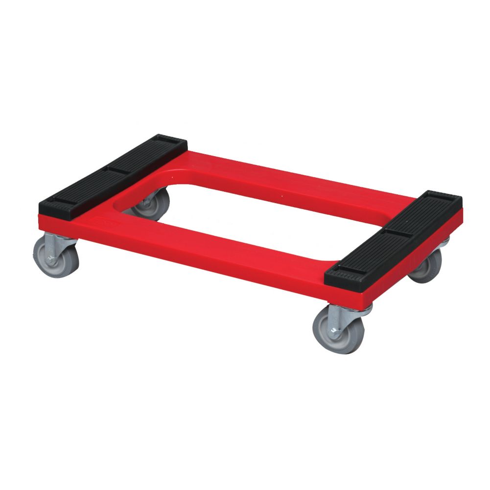 Rubbermaid Red 30" Polyethylene Dolly w/ Padded Deck