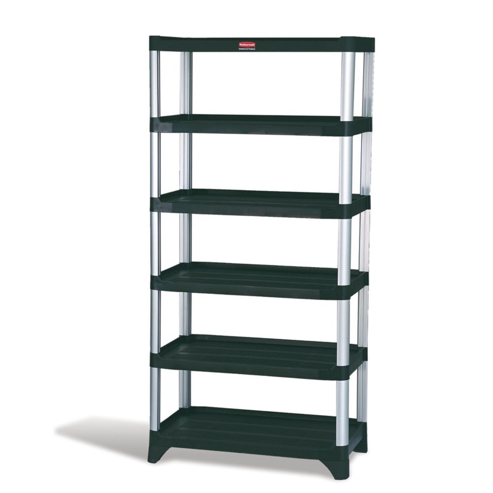 Rubbermaid Black 6-Shelf Shelving Unit, 35" x 20"