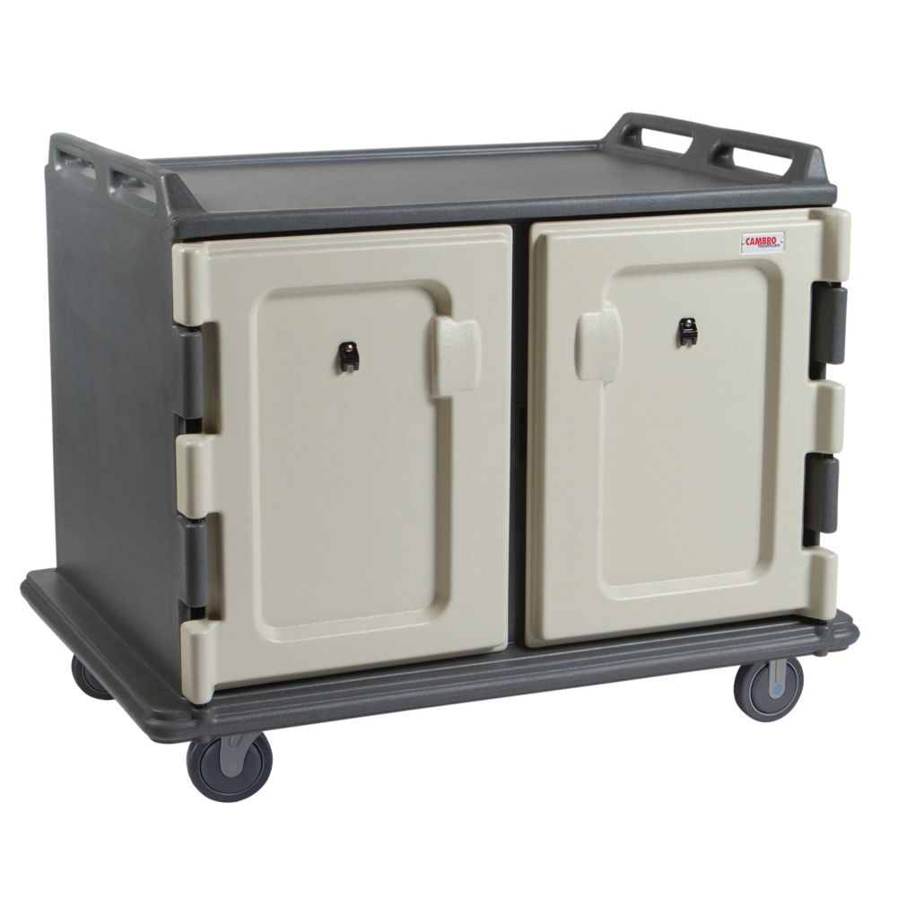 Cambro Light Gray Short 2-Door 2-Compartment Meal Delivery Cart