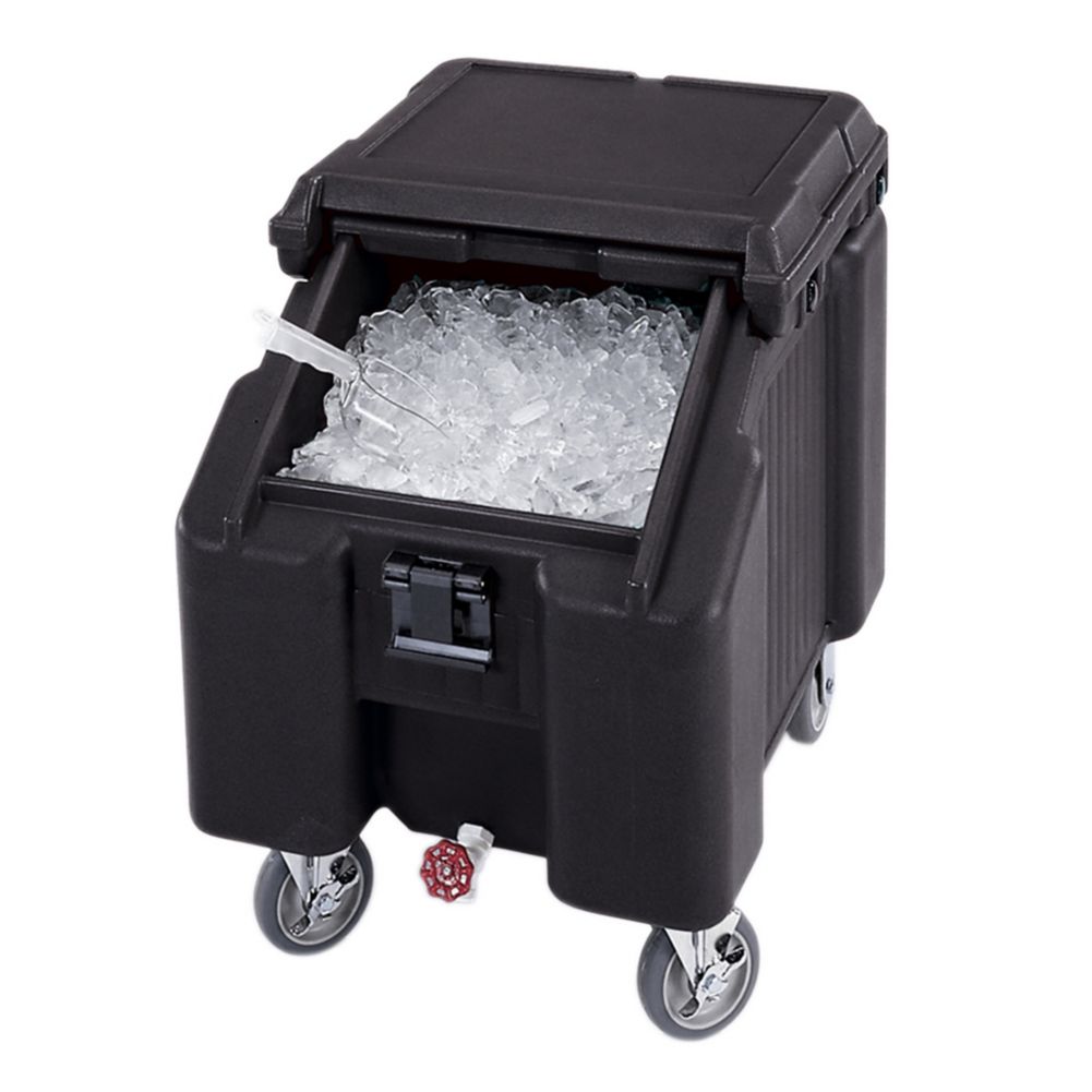 Cambro Standard Height SlidingLid Ice Caddy, Black, 100 lbs