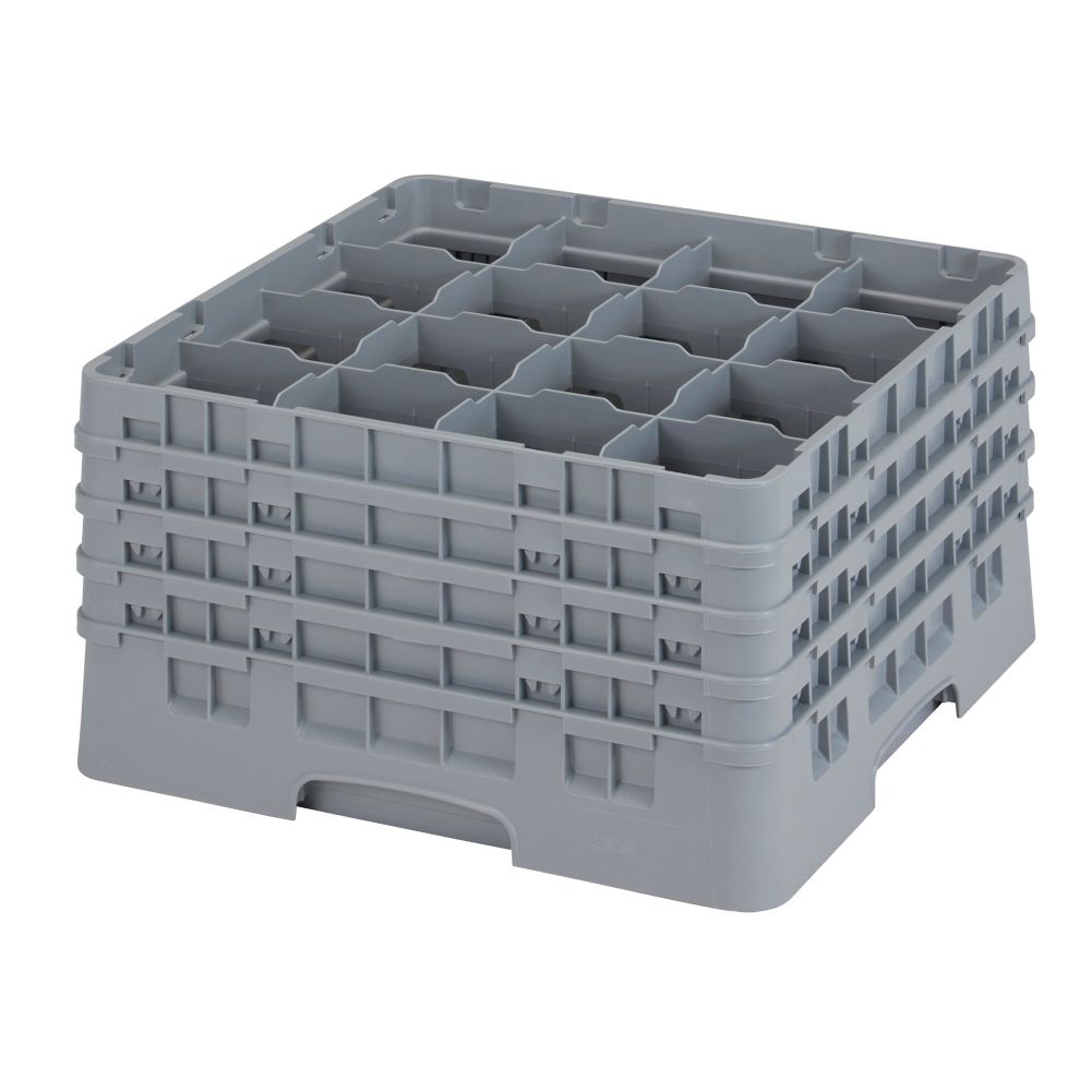 Cambro Camrack&reg; Glass Rack, Soft Gray, 16 Compartments