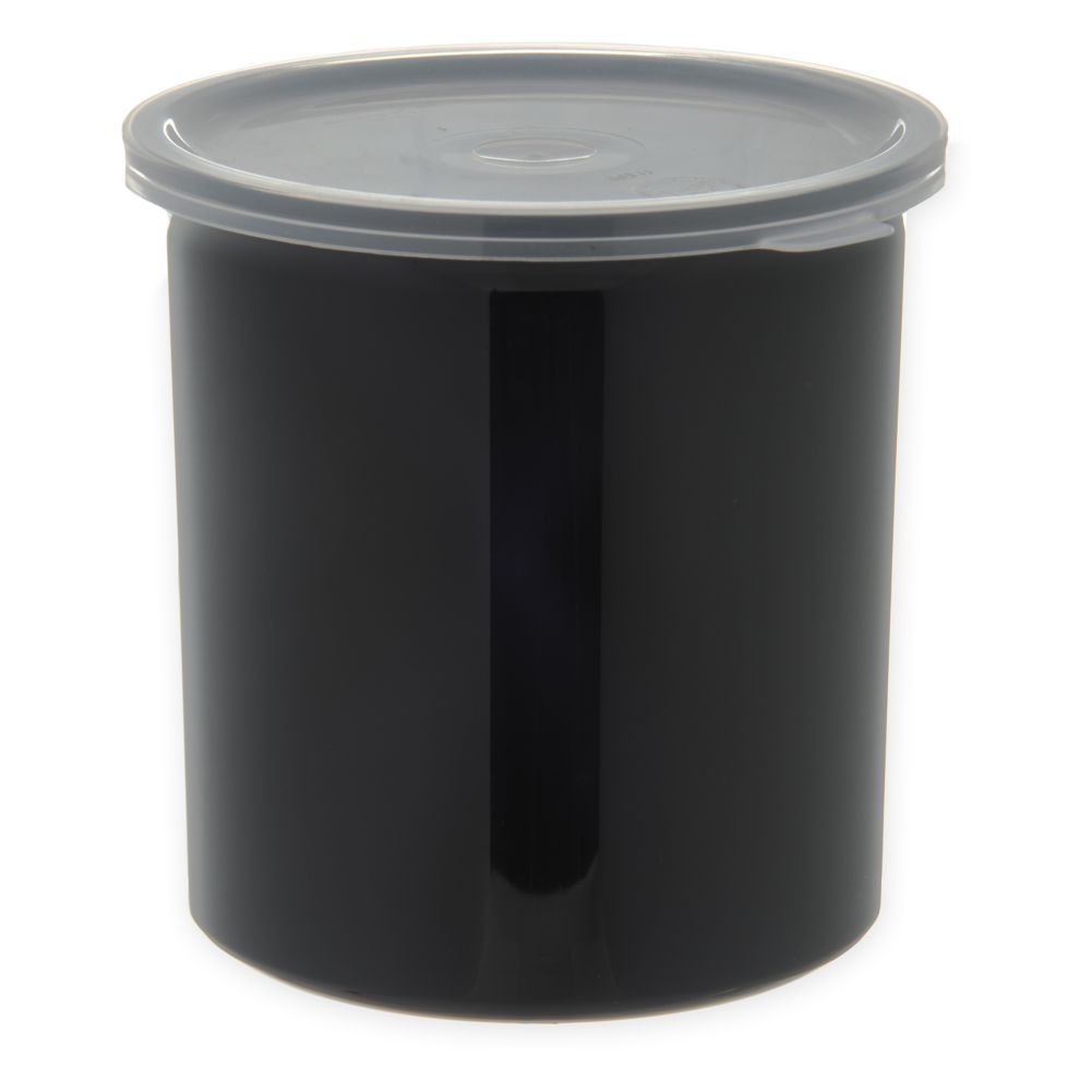 Carlisle Poly-Tuf&trade; Crock w/ Lid, Black, 1.2 Qt