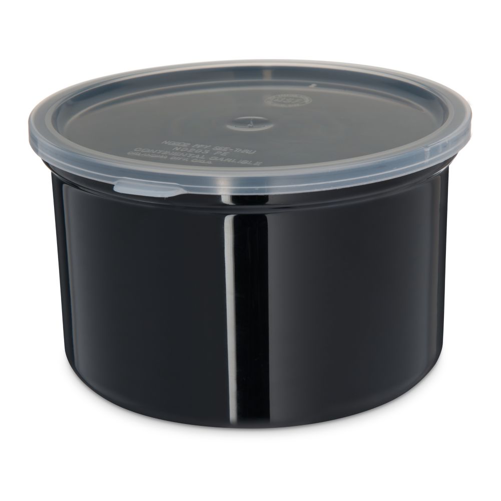 Carlisle Classic&trade; Crock w/ Lid, Black, 1.5 Qt