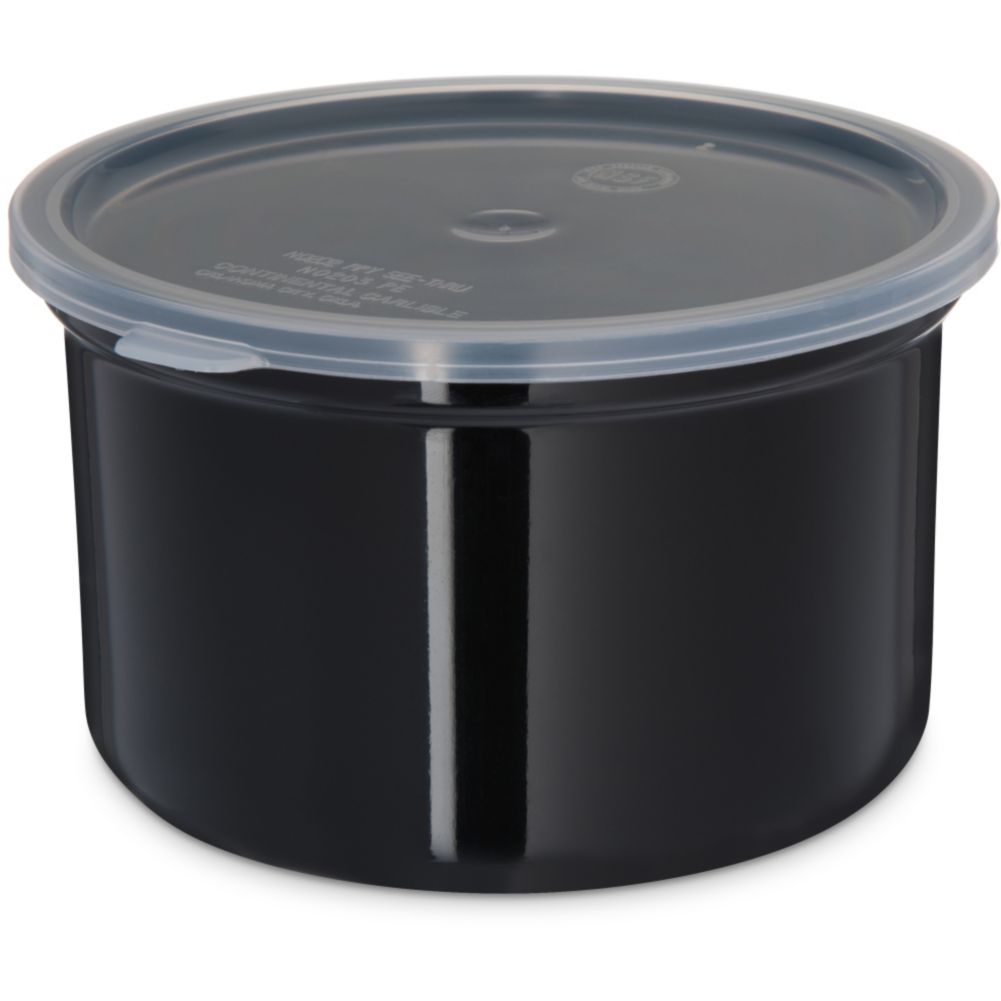 Carlisle Poly-Tuf&trade; Crock w/ Lid, Black, 1.5 Qt