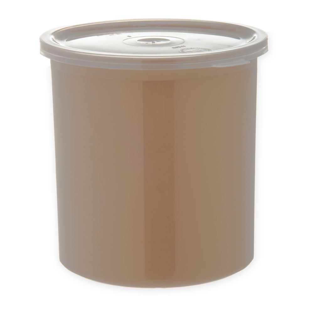 Carlisle Classic&trade; Crock w/ Lid, Beige, 1.2 Qt