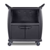 Carlisle Small Bussing Cart w/ Door and Panels, Black