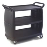 Carlisle Large Bussing and Transport Cart, Black