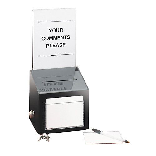 Cal-Mil&reg; 7" x 7" x 16" Locking Suggestion Box