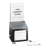 Cal-Mil&reg; 7" x 7" x 16" Locking Suggestion Box