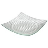 Steelite Creations Frosted Glass 11-1/2" Square Cubol Dimple Dish