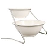 Dover European Metalworks Large Chrome Finish Bowl Stand w/ 2 Bowls