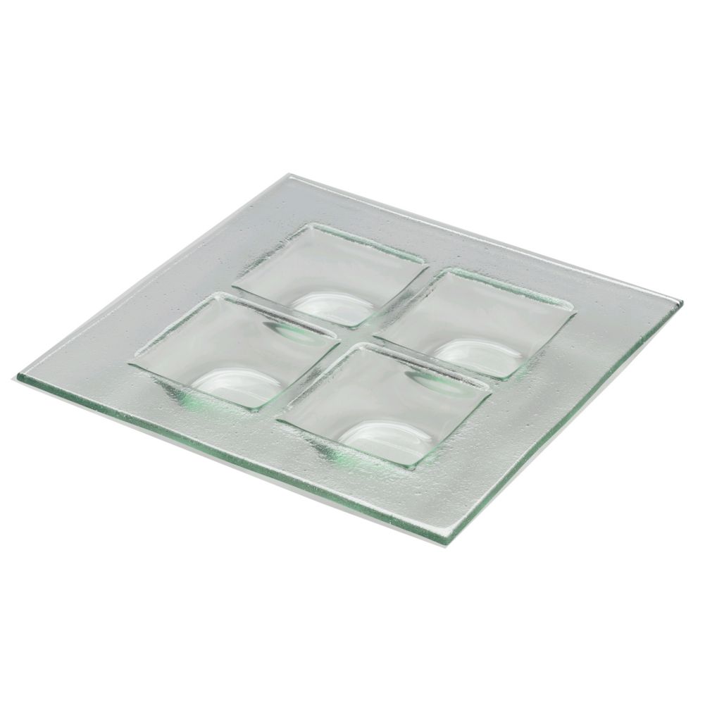 Steelite Creations Clear Glass Square Quad Plate