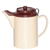 Service Ideas Plastic .5 Liter Stoneware / Brown Teapot w/ Tether