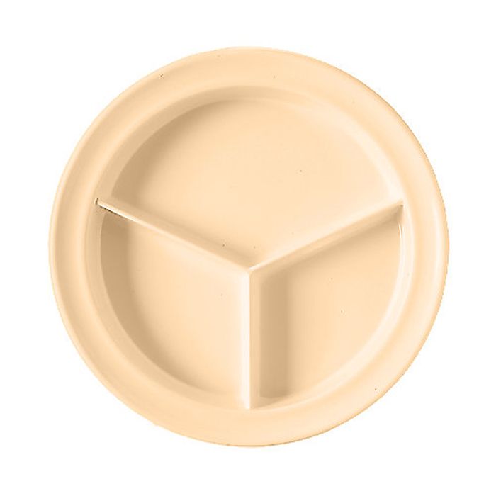 G.E.T. Supermel I&trade; Tan 3-Compartment 9" Melamine Plate