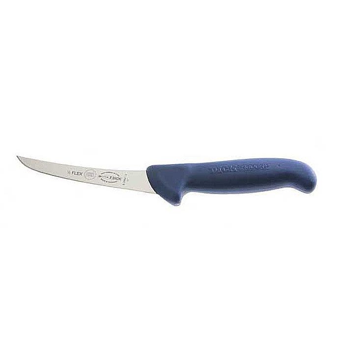 Curved Boning Knife w/ Blue Handle, 5"