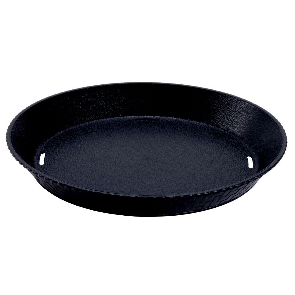 G.E.T. Black Plastic 10-1/2" Round Textured Basket w/o Base