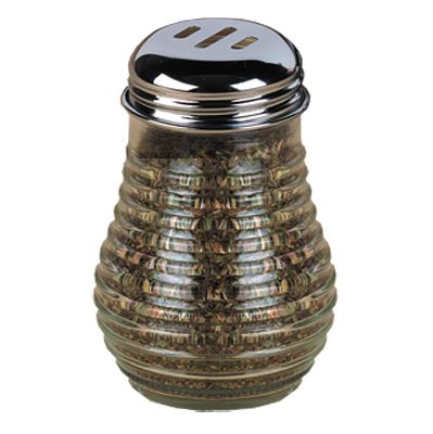 American Metalcraft Beehive Glass 6 Oz Spice Shaker w/ Metal Lid