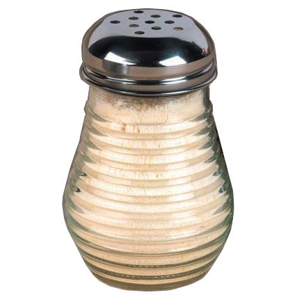 American Metalcraft Beehive Glass 6 Oz Cheese Shaker w/ Metal Lid