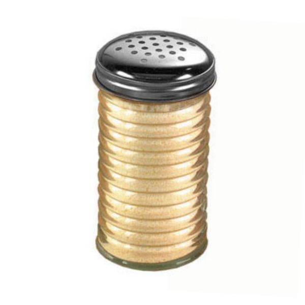 American Metalcraft Beehive Glass 12 Oz Cheese Shaker w/ Metal Lid