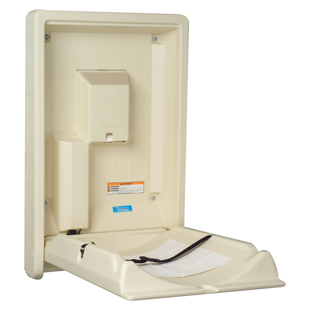 Koala Kare KB10100 Cream Vertical Wall Mounted Baby Changing Station