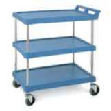 Metro&reg; BC Series Blue 21 x 33" Utility Cart w/ 3-Shelves