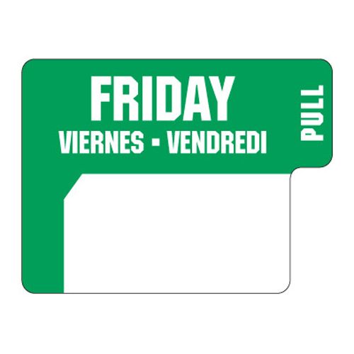 Ecolab Food Safety Duradot "Friday" Label