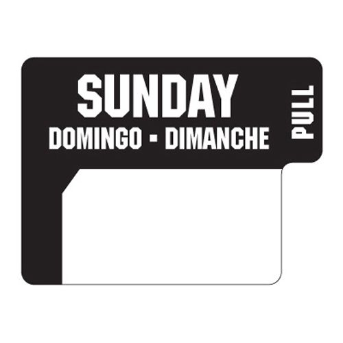 Ecolab Food Safety Duradot "Sunday" Label