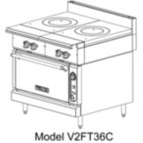Vulcan Hart 36" Gas Range w/ Dual French Tops and Cabinet Base