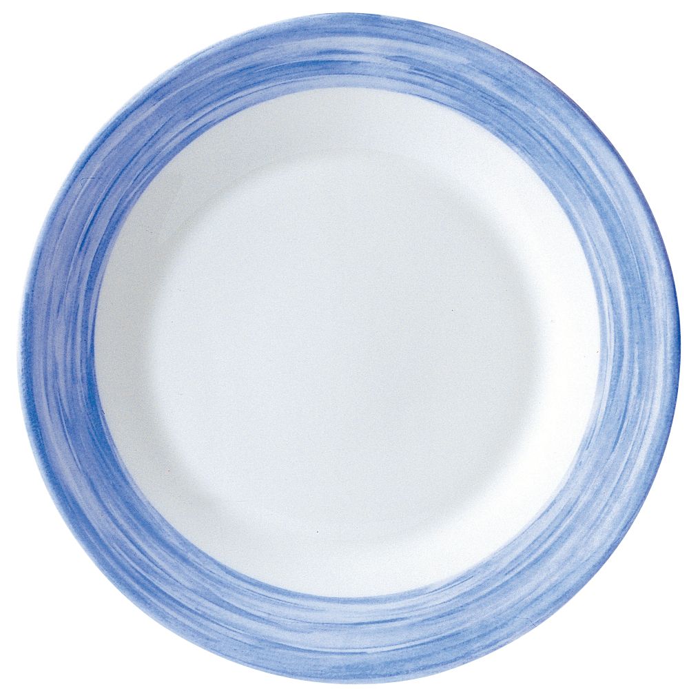 Cardinal Arcoroc Brush Opal&reg; 23 Oz Soup Bowl with Blue Rim