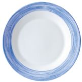 Cardinal Arcoroc Brush Opal&reg; 23 Oz Soup Bowl with Blue Rim