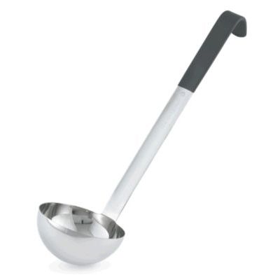 Jacob's Pride 1-Piece S/S Ladle w/ Black Kool-Touch Handle, 8 oz