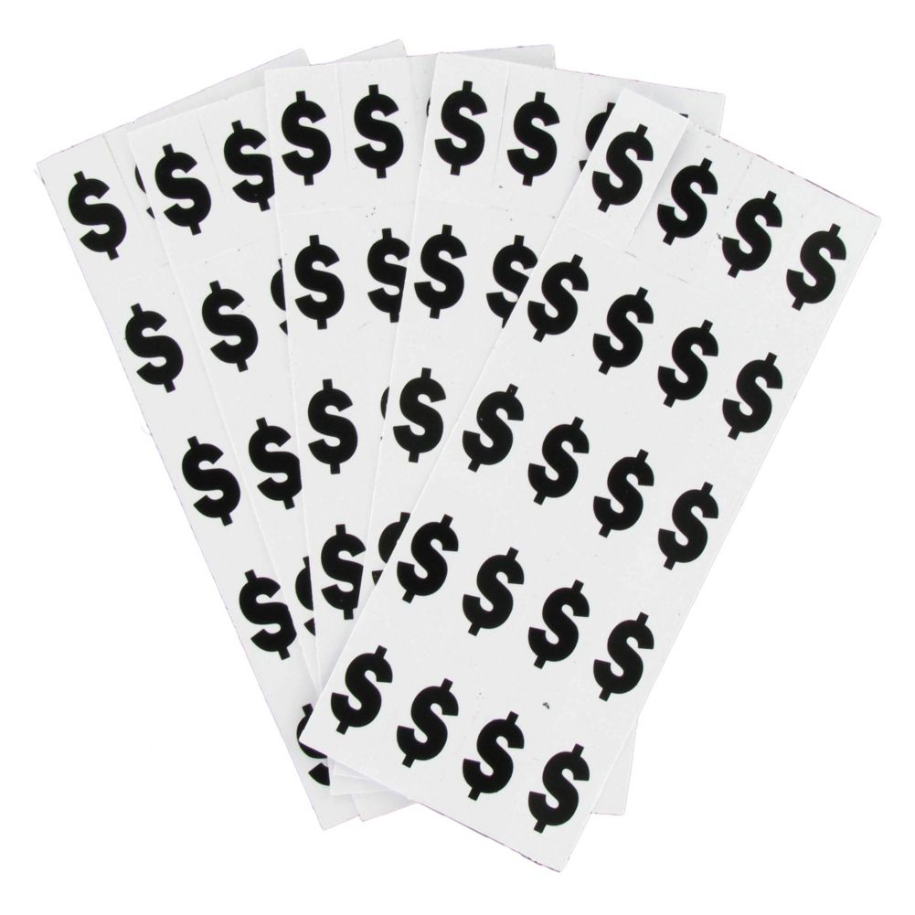 Black / Red "$" Insert for Shelf Molding, 1-1/4 x 5/8
