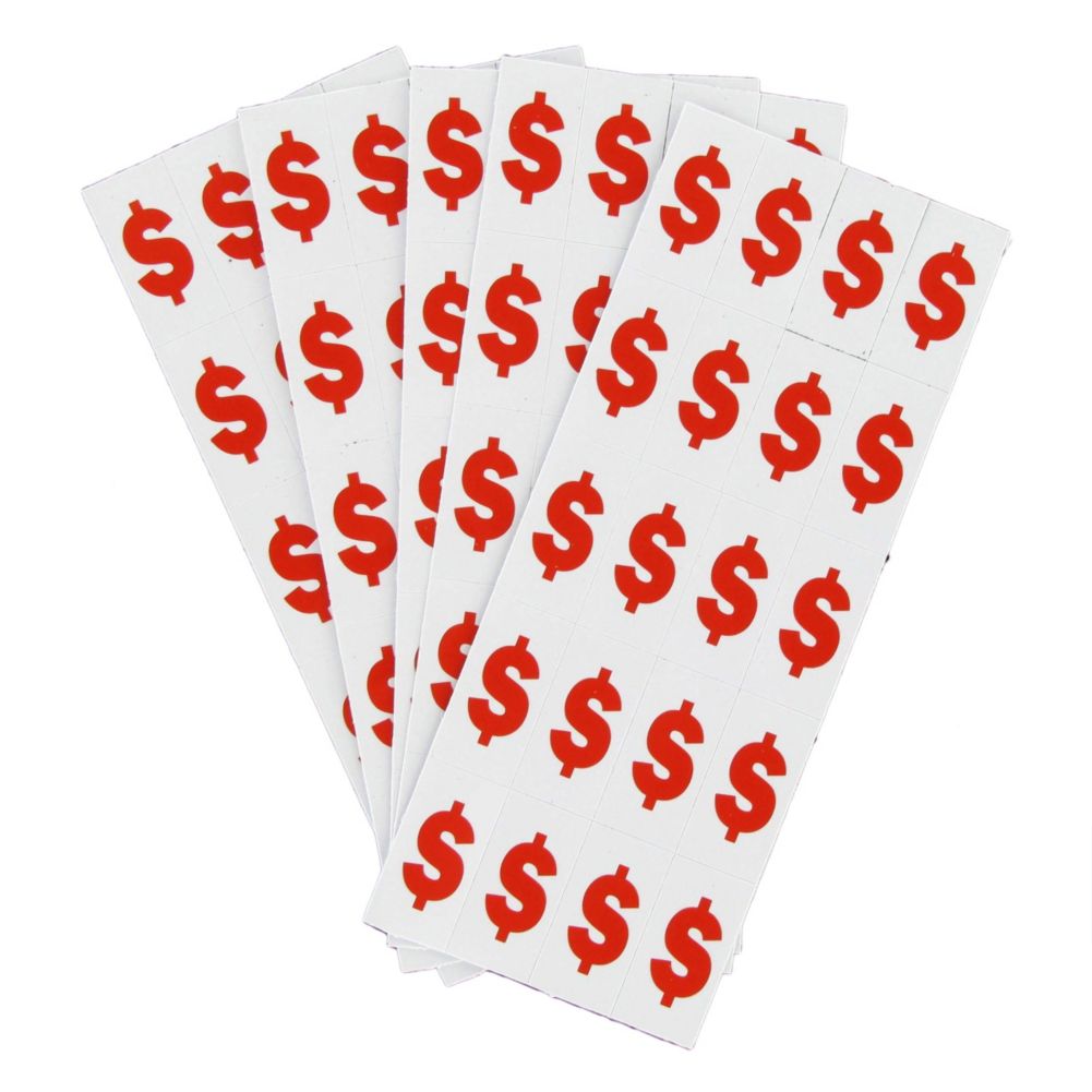 Black / Red "$" Insert for Shelf Molding, 1-1/4 x 5/8