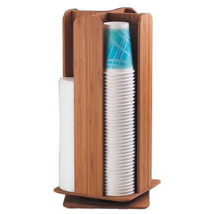 Cal-Mil&reg; 12" x 12" x 20" Bamboo Cup/Lid Dispenser