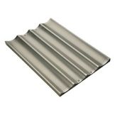 Focus Foodservice 4-Mold Perforated Glazed Aluminum French Bread Pan